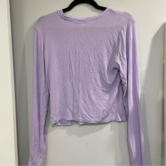 3/$25 ✺ Garage Large Purple Lilac Lavender Long Sleeve Ribbed Top - Picture 2 of 4